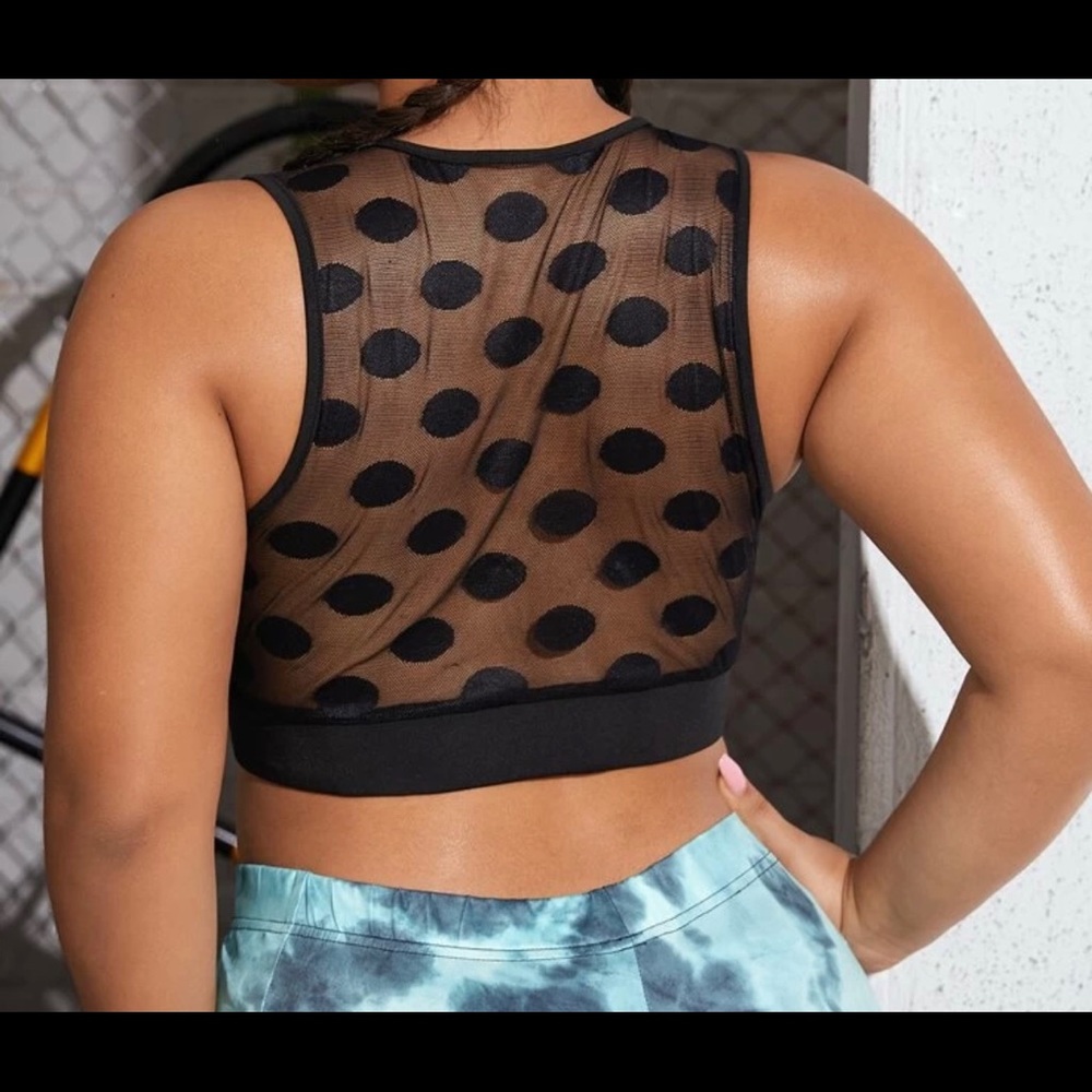 Polka Dot Sheer Back Tank Top 👀